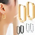 Boucles d'oreilles en métal et laiton pour femmes Design classique forme ovale forme géométrique