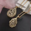 Collier pendentif goutte d'eau Allah en cristal torsadé bijoux JOMuslim pour dames bijoux