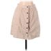 LC Lauren Conrad Casual A-Line Skirt Knee Length: Tan Print Bottoms - Women's Size Small