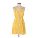 Forever 21 Casual Dress - Mini V Neck Sleeveless: Yellow Dresses - Women's Size Large