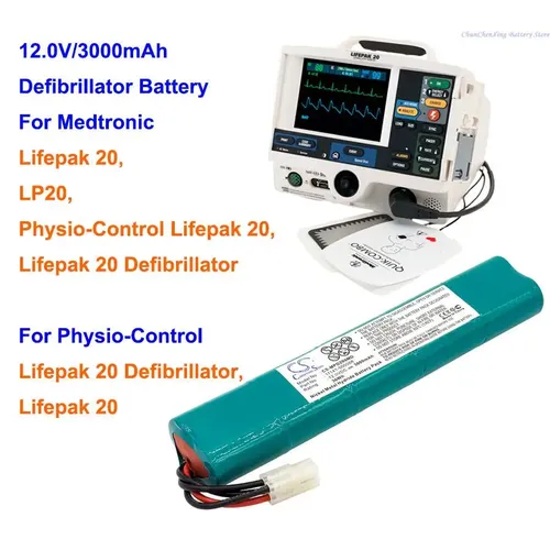 CS 3000mAh Defibrillator Batterie für Medtronic/Physio-Control Lifepak 20, LP20, Lifepak 20 Defibrillator
