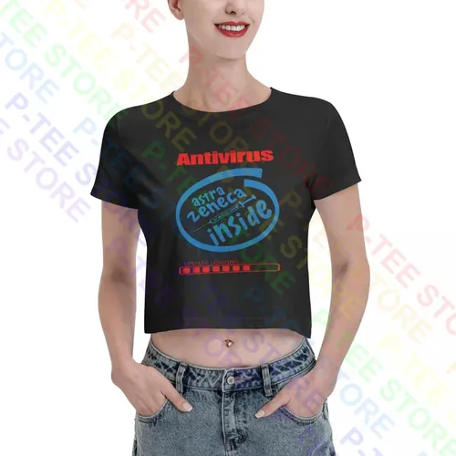 Antivirus Astra Zeneca Impfstoff in Frauen Ernte Top T-Shirt T-Shirt weiche tägliche Mode Hot Deals weibliches Hemd