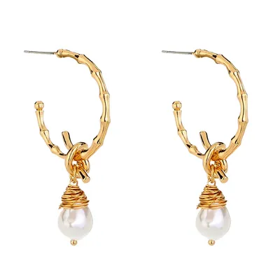 Barocco Imitazione Orecchini di Perle Per Le Donne Semplice Ttemperament C-a forma di Orecchini In Metallo scarpe di Tendenza Da Sposa Gioielli Da Sposa
