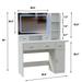 Smart mirror dressing table ,Vanity Table Makeup Vanity with 2 open shelves,1 hiden shelves, and 5drawers