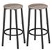 Bar Stools, Set of 2 Bar Chairs, Kitchen Round Height Stools with Footrest, Breakfast Bar Stools, Sturdy Steel Frame