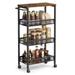 Slim Rolling Cart, 4-Tier Storage Cart, Narrow Cart with Handle, 8.7 Inches Deep, Metal Frame, for Kitchen, Dining Room