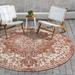 Rugs.com Jill Zarin Outdoor Collection Rug â€“ 10 8 Round Rust Red Flatweave Rug Perfect For Kitchens Dining Rooms