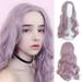 Huaai Cos Long Curly Taro Long Hair Extension for Women with Big Waves Lady Purple Party Wigs Long Curly Wavy Synthetic Fiber Fashion Cosplay Wig