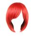 Huaai Coss Hair Extension Red Anime Fashion Short Wig Cosplay Party Straight Wig Red