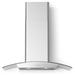 Cortivo Wall Mount Glass Canopy Range Stainless Steel Hood with 560 CFM LED Lighting Mesh Filters