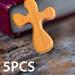 5Pcs Handheld Prayer Cross Pocket Crosses Caring Family Colleague Friend Neighbor Religious Gift Comfort Clinging Palm Wooden B