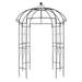 Bornmio 207*207*270cm Courtyard Wrought Iron Gazebo Iron Arch Black