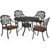 Homestock Old World Opulence Charcoal Aluminum 5 Piece Outdoor Dining Set