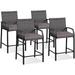 xrboomlife Patio Chair Set of 4 All Weather Outdoor Rattan Stools Chairs with Soft Cushion for Patio Backyard Porch Garden or Poolside