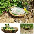 PRINxy Bird Baths For Outdoors Leaf Water Baths With Resin Hedgehog Decorations Birdbaths Bird Feeder Bowl For Garden Outdoor Yard Decor