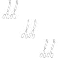 6 Pcs Stainless Steel Bread Clip Camping Accessories Stainless Steel Food Tong Kitchen Clamp Professional Bbq Tong