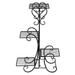 IVV Metal Flower Display Stand 4 Tier Tall Plant Stand Flower Pot Shelf Outdoor Planter Rack Indoor Potted Holder for Garden Patio Black