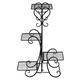 IVV Metal Flower Display Stand 4 Tier Tall Plant Stand Flower Pot Shelf Outdoor Planter Rack Indoor Potted Holder for Garden Patio Black