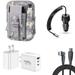 Travel Bundle for TCL 50 XL 5G Waterproof Pack Bag Carrying Pouch Case Screen Protector 40W Car Charger Power Adapter 3-Port Wall Charger USB C Cable (ACU Army Camo)