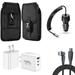 Travel Bundle for TCL 50 XL NXTPAPER 5G Belt Holster Clip Carrying Pouch Case Screen Protector 40W Car Charger Power Adapter Wall Charger USB C Cable (Black)