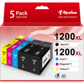 1200XL 1200 Ink cartridges for Canon PGI-1200XL PGI-1200 XL Ink cartridge Compatible for Canon MAXIFY MB2320 MB2020 MB2720 MB2120 MB2050 Printer (Black Cyan Magenta Yellow 5-Pack)