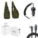 Travel Bundle for TCL 50 XE 5G Tactical Storage Sling Backpack Tempered Glass Screen Protector 40W Car Charger Power Adapter 3-Port Wall Charger USB C to USB C Cable (Army Green)