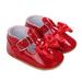 Infant Baby Girls Soft Sole Bowknot Princess Wedding Dress Mary Jane Flats Prewalker Newborn Light Baby Sneaker Shoes