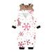 Virmaxy Matching Family Christmas Hooded Pajamas Sets Toddler Baby Elk Antler Hooded Romper Elastic Cuffs Xmas Printed PJ s Zipper Jumpsuit Loungewear Pink 9-12Months