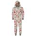 Virmaxy Matching Christmas Jumpsuit Pajamas for Family Men Elk Antler Hooded Romper Elastic Cuffs PJ s Zipper Jumpsuit Loungewear Red-D M