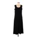 Attitudes by Renee Casual Dress - A-Line: Black Solid Dresses - Women's Size Medium Petite