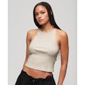 Superdry Women's Essential Logo Racer Vest Top Cream / Oat Cream Marl - Size: 6-8