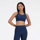 New Balance Women's NB Sleek Medium Support Sports Bra in Blue Poly Knit, size Large