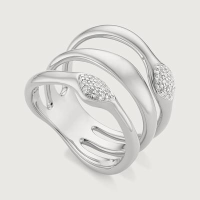 Sterling Silver Nura Teardrop Multi Band Diamond Ring Diamond