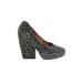 Dries Van Noten Heels: Pumps Chunky Heel Casual Gray Leopard Print Shoes - Women's Size 36.5 - Round Toe
