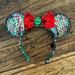 Disney Accessories | Christmas Disney Parks Sequin Minnie Ears (2 Available) | Color: Green/Red | Size: Os