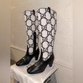 Gucci Shoes | Gucci Tall Boots Eu 6.5 New | Color: Black/White | Size: 6.5