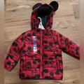 Disney Jackets & Coats | Disney Mickey Mouse Puffer Jacket, Size 5, Nwt | Color: Black/Red | Size: 5b