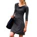 Athleta Dresses | Athleta - 3/4 Sleeve Ukiah Dress - Grey - Medium - Vguc | Color: Gray | Size: M