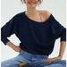 Anthropologie Tops | Anthropologie Maeve Top Blue Ribbed Long Sleeve Kasi Low Back Womens Size Xs | Color: Blue | Size: Xs