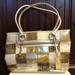 Giani Bernini Bags | Giani Bernini Y2k Vintage Tan & Gold Handbag Nwot | Color: Gold/Silver | Size: 14.25 Length X 9.5 Deep