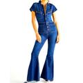 Free People Pants & Jumpsuits | Free People "Hearts Beat" Blue Denim Coverall Sz M | Color: Blue | Size: M