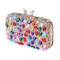 Anopo Elegant Gemstone Evening Bag for Women Rhinestone Clutch Purse with Shoulder Crossbody Strap for Wedding Party Colored