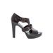 Lauren by Ralph Lauren Heels: Brown Print Shoes - Women's Size 9 1/2 - Open Toe