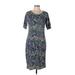 Lularoe Casual Dress - Sheath: Blue Print Dresses - Women's Size Large