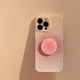 Coque de téléphone avec support de film rose nickel é coque en TPU pour iPhone 15 14 13 12 11