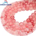 Perles Rondes en Pierre de Jades Rouges Naturelles pour Fabrication de Bijoux Bracelets Colliers