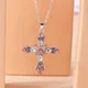 Collier croix rose gothique pour femme collier pendentif punk violet accessoires de bijoux grunge