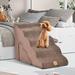 Tucker Murphy Pet™ 22" & 11" High Soft Pet Ramp Foam Pet Stairs Set w/ 5-tier & 3-tier Dog Ramps Grey in Brown | 22 H x 16 W x 33 D in | Wayfair
