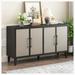 Latitude Run® Trevarious Solid Wood 4 - Door Accent Cabinet Wood in Brown | 33.8 H x 59.8 W x 15.7 D in | Wayfair 90087D7F984A491F8B043A9C4136C03D