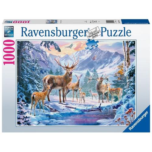Puzzle Rehe Und Hirsche Im Winter (1000 Teile)